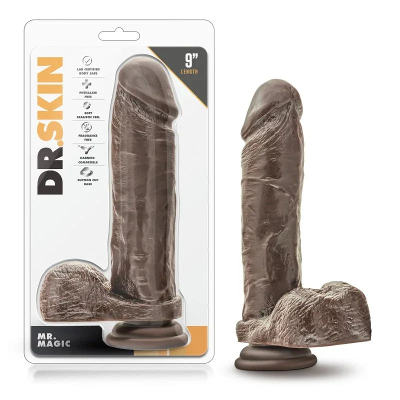 Dr. Skin - Mr. Magic - 9 Inch Dildo - Chocolate