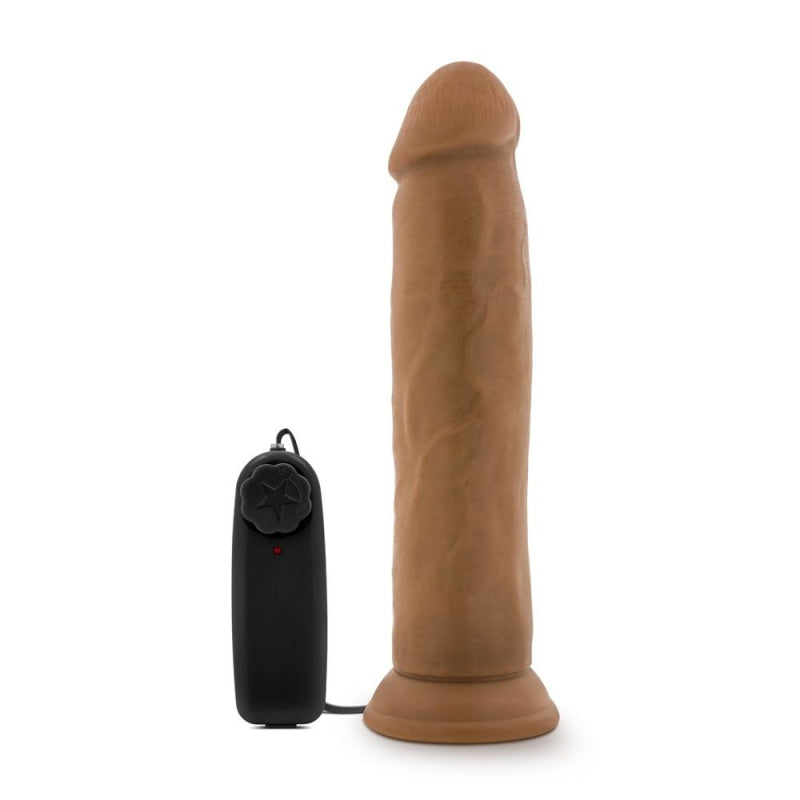 Dr. Skin - Dr. Throb - 9.5 Inch Vibrating  Realistic Cock With Suction Cup - Mocha