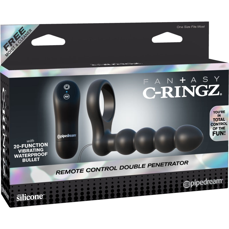 Fantasy C-Ringz Remote Control Double Penetrator - Black