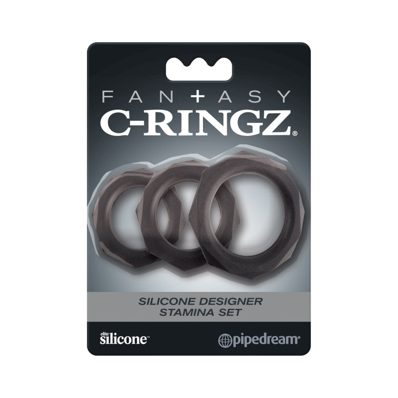 Fantasy C-Ringz Silicone Designer Stamina Set  Black