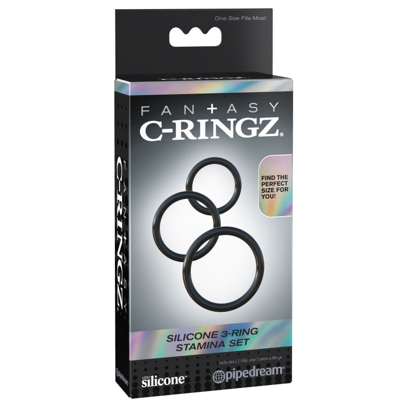 Fantasy C-Ringz Silicone Ring Stamina Set - Black