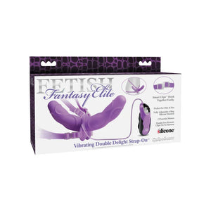 Fetish Fantasy Elite Vibrating Double Delight Strap-on - Purple