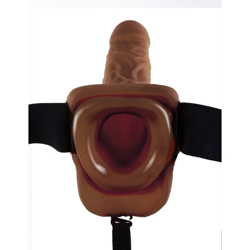 Fetish Fantasy Series 9-Inch Vibrating Hollow Strap-on With Balls - Brown - MyPleasure