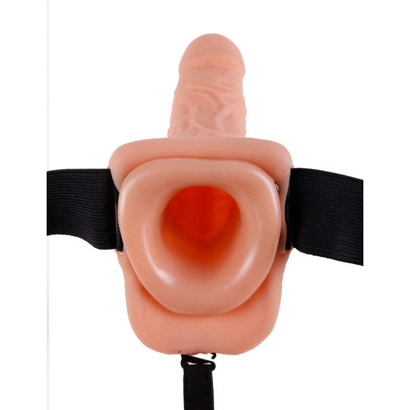 Fetish Fantasy Series 9 Inch Vibrating Hollow Strap-on With Balls - Flesh