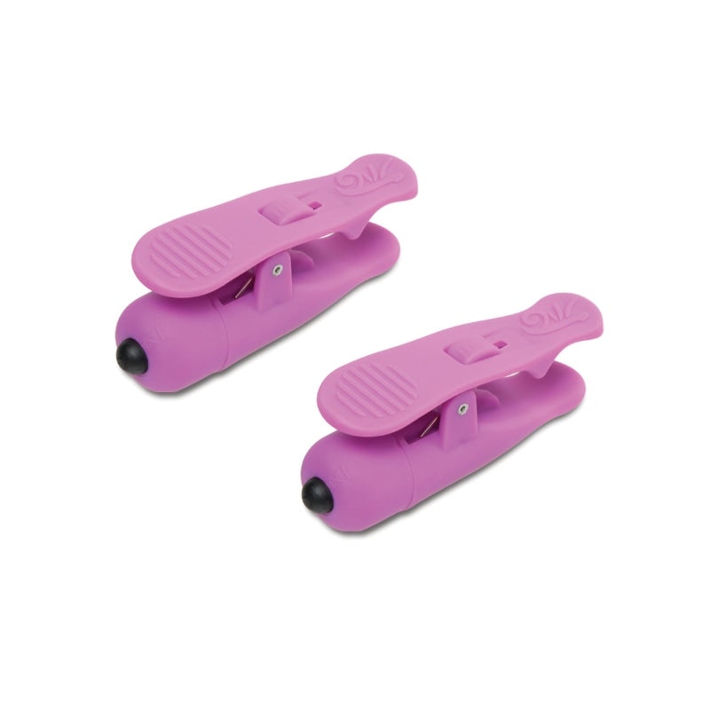 Fetish Fantasy Series Wireless Vibrating  Nipple Clamps - Purple