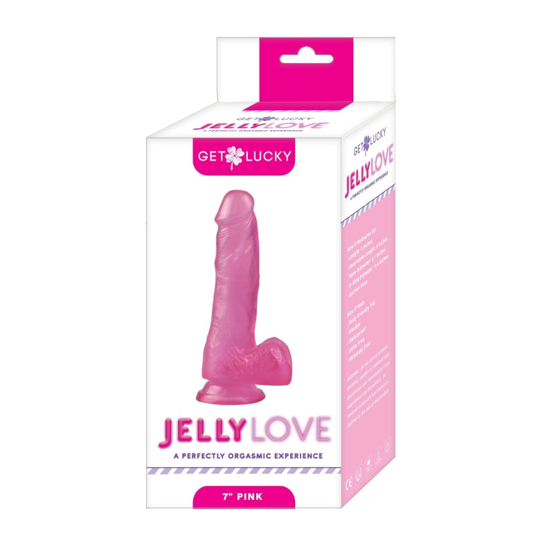 Get Lucky 7 Inch Jelly Love - Pink - Dildos & Dongs