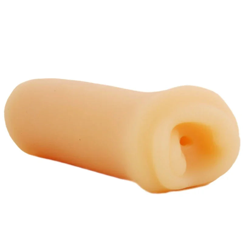 Jasmin Hot Mouth male masturbator sleeve in skin tone silicone isolated on white