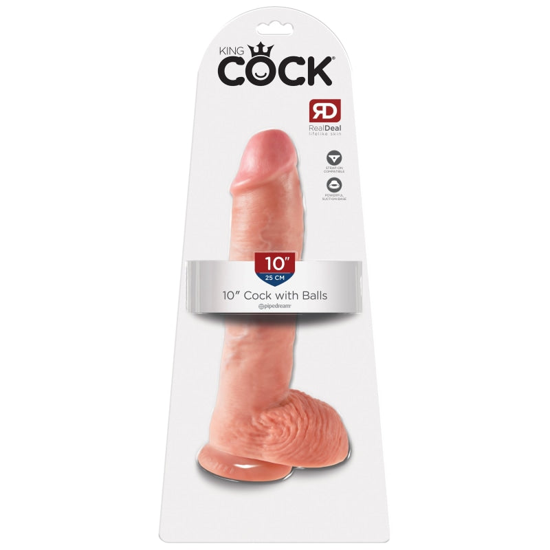 King Cock 10-Inch Cock With Balls - Flesh