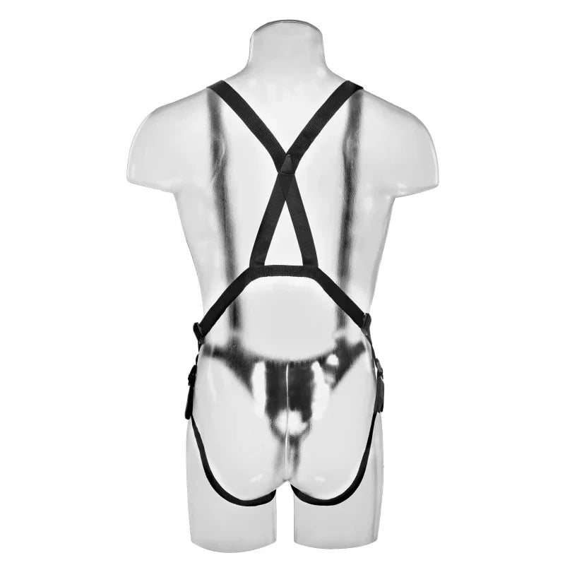 King Cock 11" Hollow Strap on Suspender System - Flesh