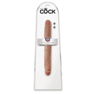 King Cock 12" Slim Double Dildo - Tan