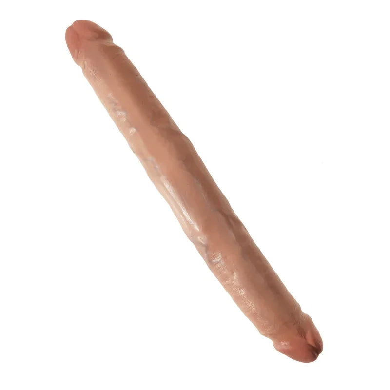King Cock 12" Slim Double Dildo - Tan