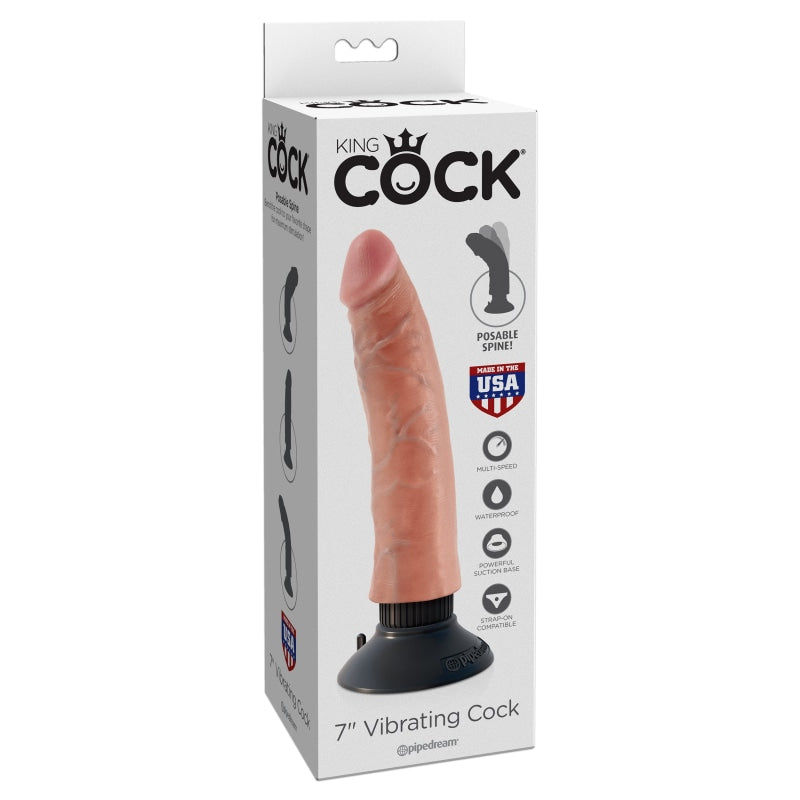 King Cock 7-Inch Vibrating Cock - Light