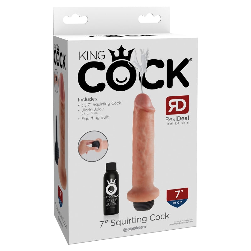 King Cock 7" Squirting Cock - Flesh