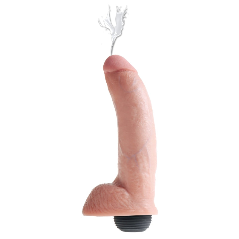 King Cock 9 Inch Squirting Cock With Balls - Flesh