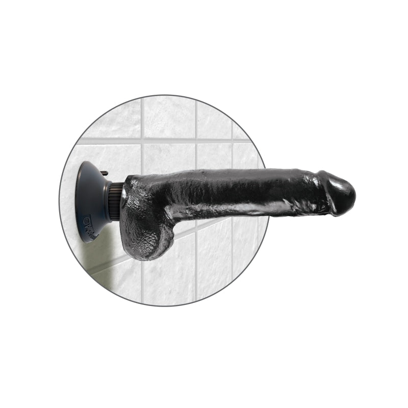 King Cock 9-Inch Vibrating Cock With Balls - Black