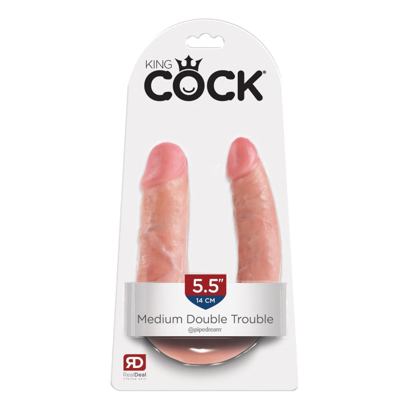 King Cock Double Trouble - Medium - Flesh