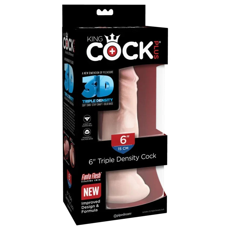 King Cock Plus Triple Density 6" Cock - Flesh