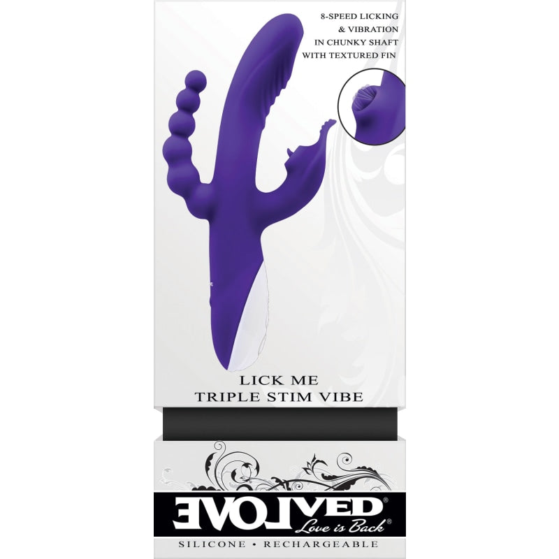 Lick Me - Triple Stim Vibe - Purple - Vibrators