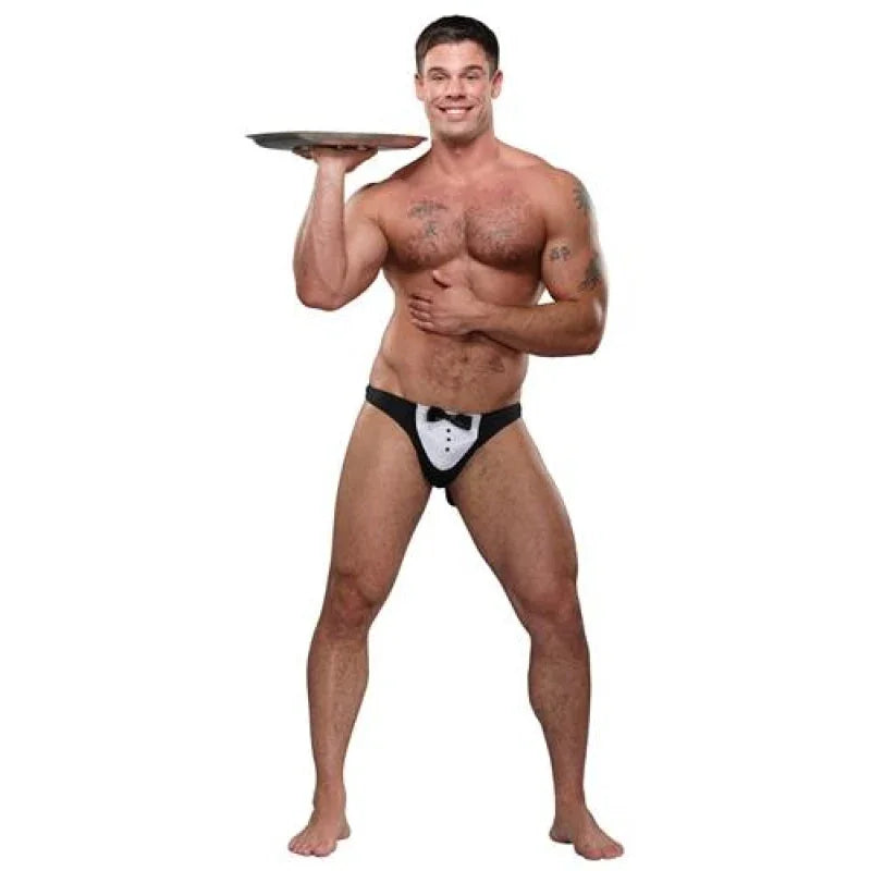 Maitre D Thong - One Size - Black - MyPleasure