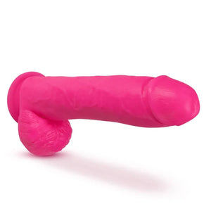 Neo Elite - 10 Inch Silicone Dual Density Cock With Balls - Neon Pink