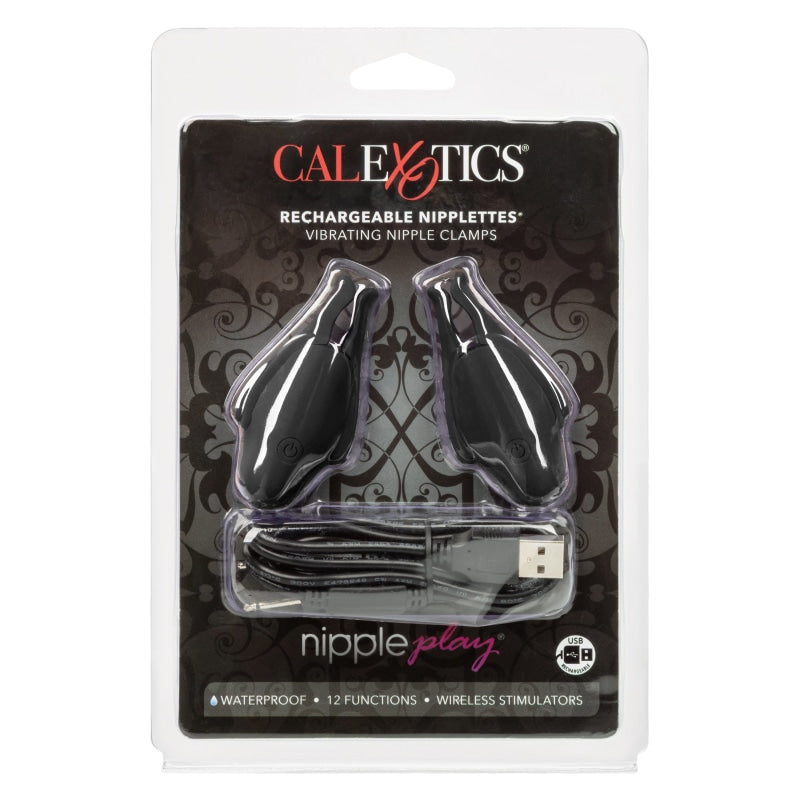 Nipple Play Rechargeable Nipplettes - Black - Nipple Stimulators