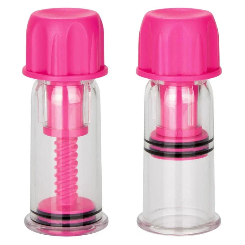 Nipple Play Vacuum Twist Suckers - Pink - MyPleasure