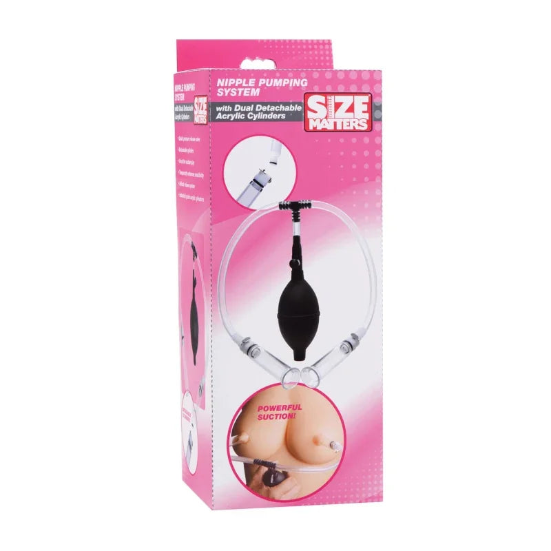 Nipple Pumping System With Detachable Cylinders - MyPleasure