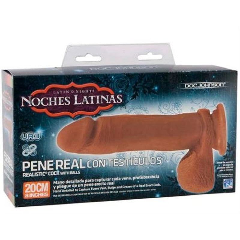 Noches Latinas - Ultraskyn Pene Real Con Testiculos - 8 Inch