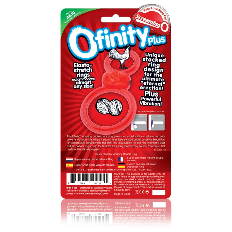 Ofinity Plus - Dual Vibrating Ring - Red