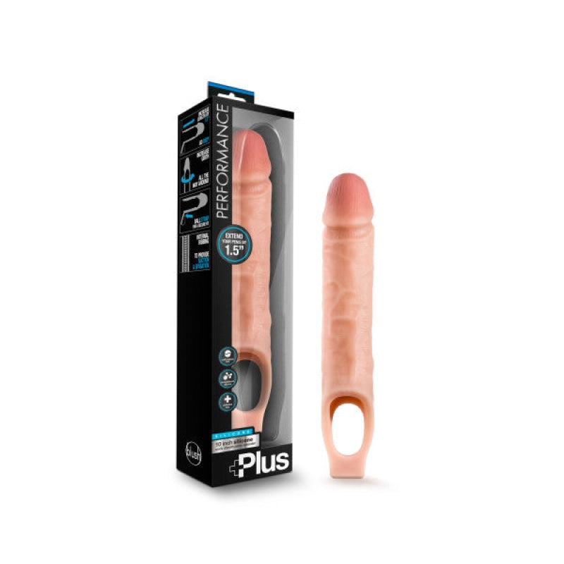 Performance Plus - 10 Inch Silicone Cock Sheath Penis Extender - Vanilla