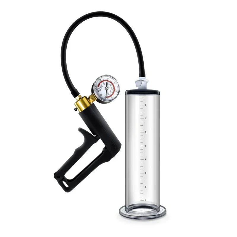 Performance - Vx7 Vacuum Penis Pump With Brass Trigger & Pressure Gauge - Clear - MyPleasure