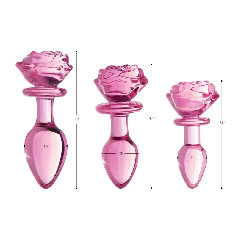 Pink Rose Glass Anal Plug - Small - Anal Toys & Stimulators