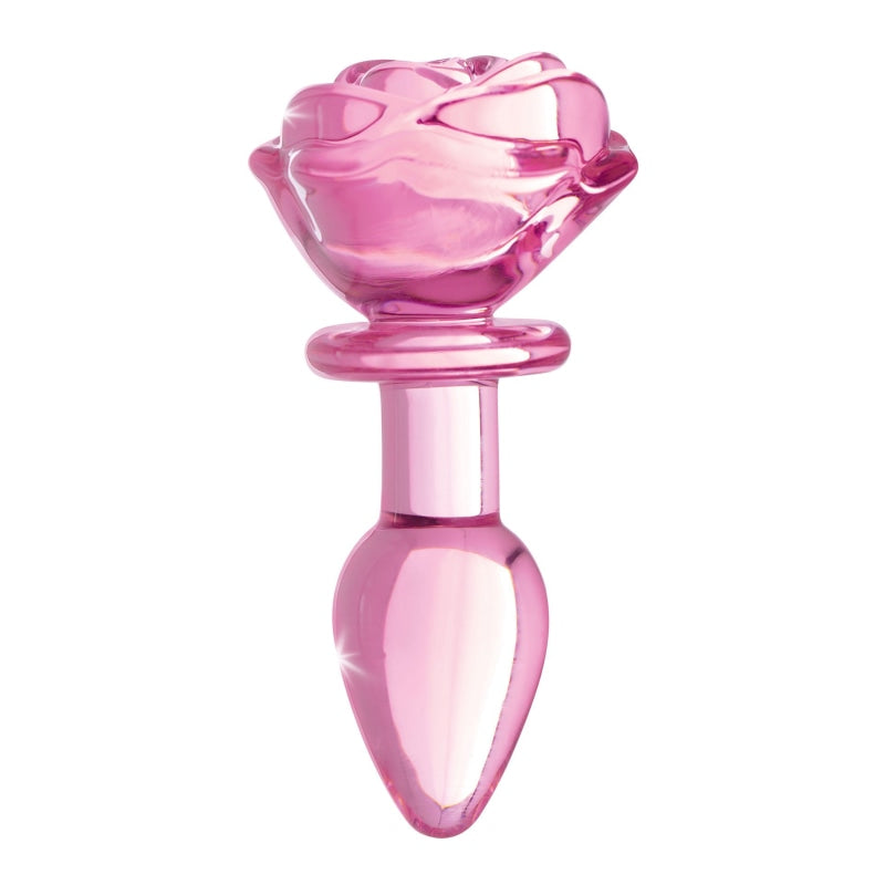 Pink Rose Glass Anal Plug - Small - Anal Toys & Stimulators