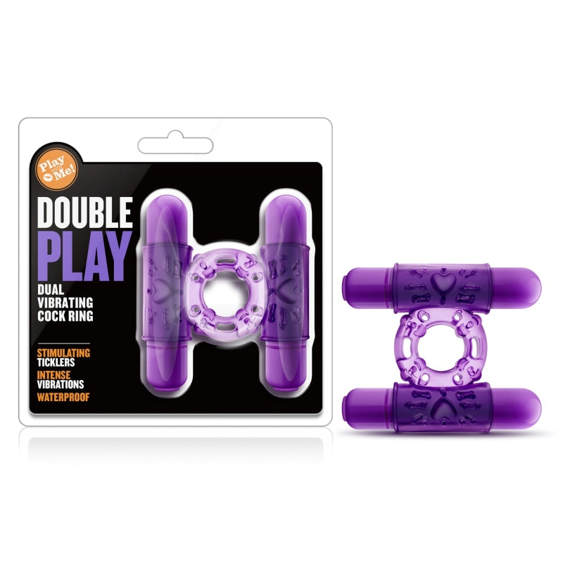 Play With Me - Double Play - Dual Vibrating Cock Ring - Purple