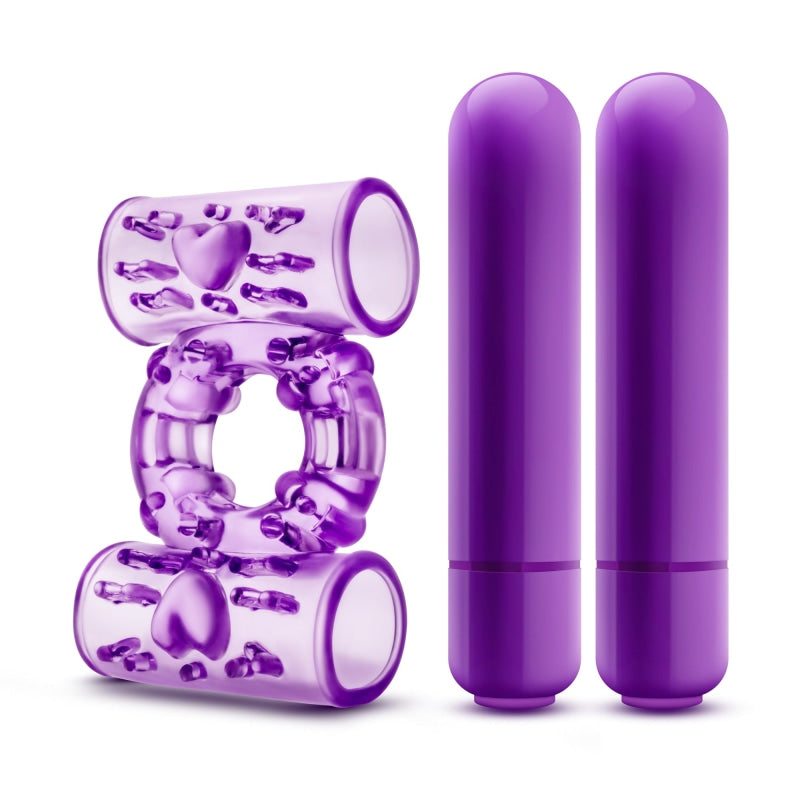 Play With Me - Double Play - Dual Vibrating Cock Ring - Purple