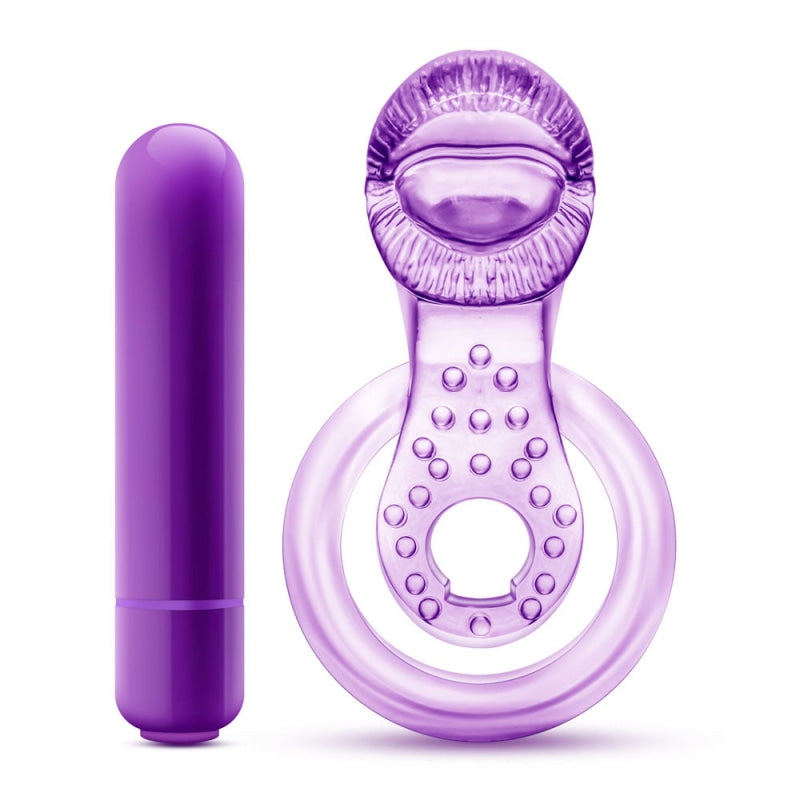 Play With Me - Lick It - Vibrating Double Strap Cockring - Purple