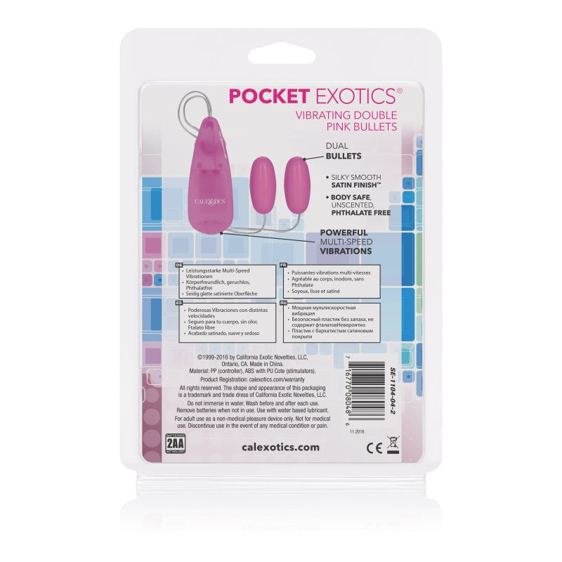 Pocket Exotics Vibrating Double Pink Passion Bullets - Pink