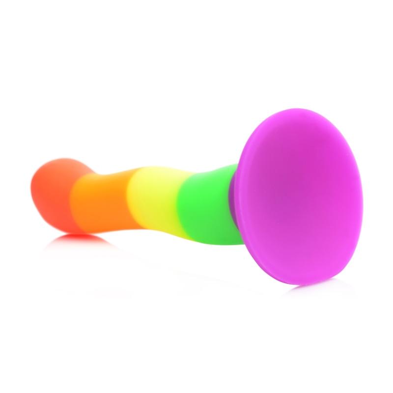 Proud Rainbow Silicone Dildo With Harness - Harnesses & Strap-Ons