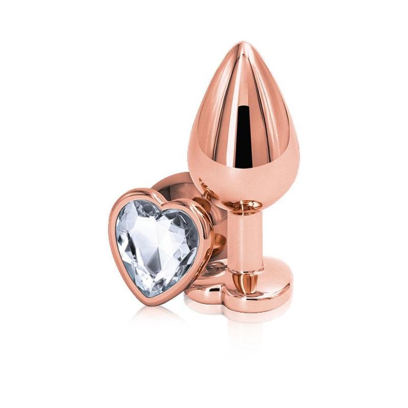 Rear Assets - Rose Gold Heart - Medium - Clear - Anal Toys & Simulators