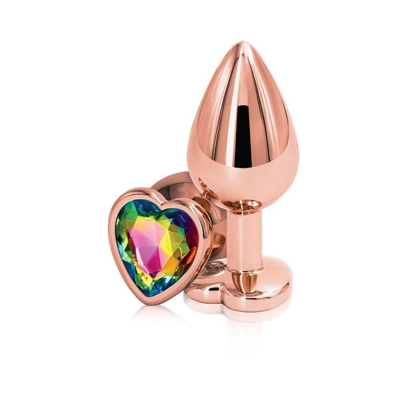 Rear Assets - Rose Gold Heart - Medium - Rainbow - Anal Toys & Stimulators