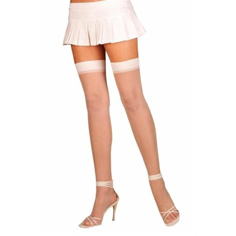 Sheer Thigh High - Queen Size - White EM-1725QW