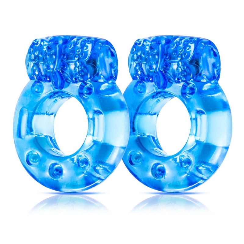 Stay Hard Vibrating Cock Rings - 2 Pack - Blue BL-30402