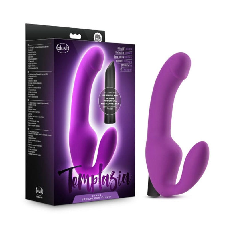Temptasia - Cyrus - Strapless Silicone Dildo - Purple - Harnesses & Strap-Ons
