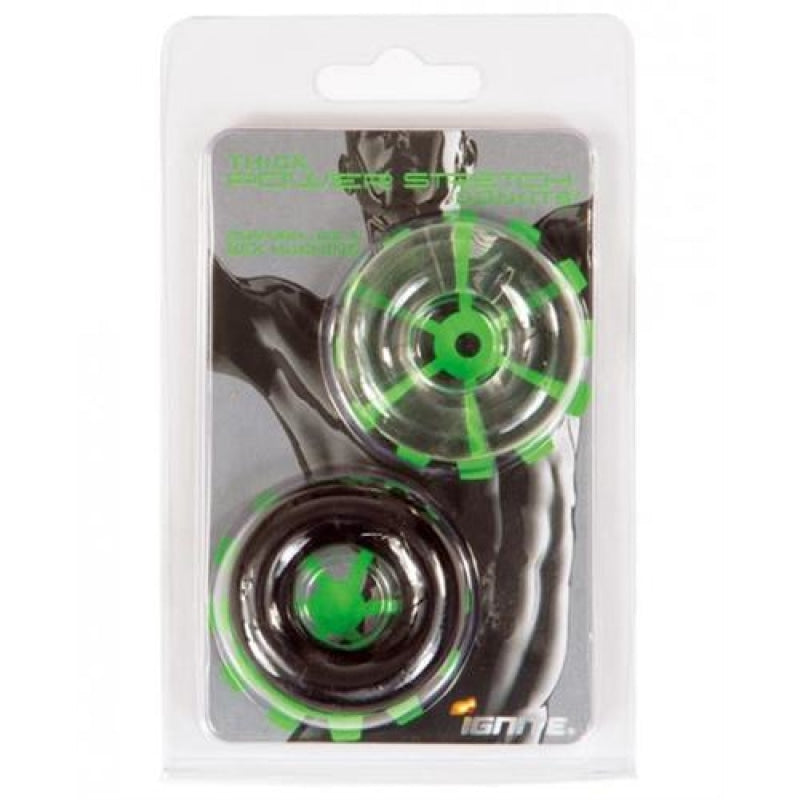 Thick Power Stretch Donuts - 2 Pack - Black and Clear SI-95114