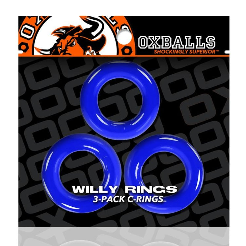 Willy Rings 3-Pack Cockrings - Police Blue - Cock Rings